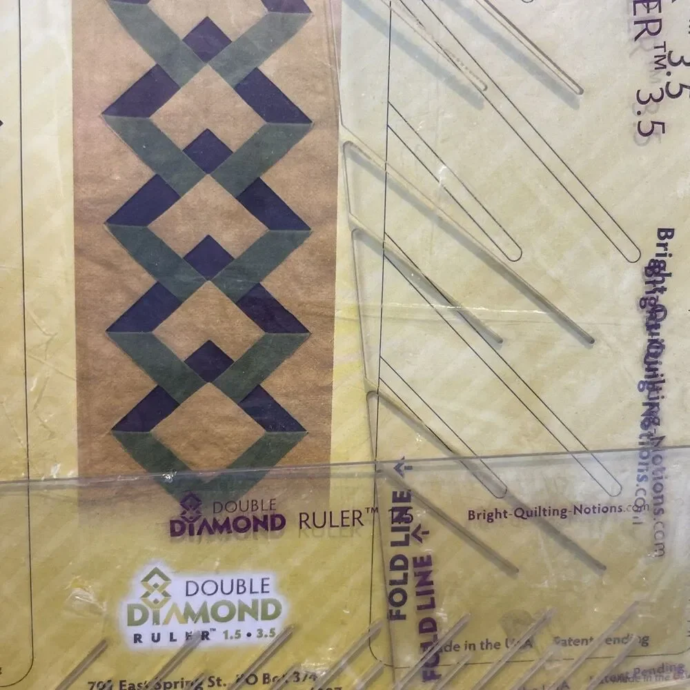 Double Diamond Quilting Ruler Kit Bright Quilting Notions 1.5” And 3.5” Borders